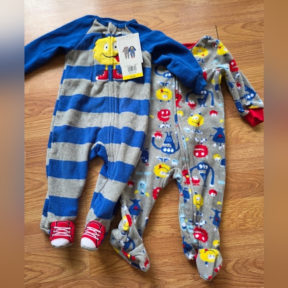 Kids Headquarters Boys 6M PJ Footies Cute Monster Stripes NWT Pajama